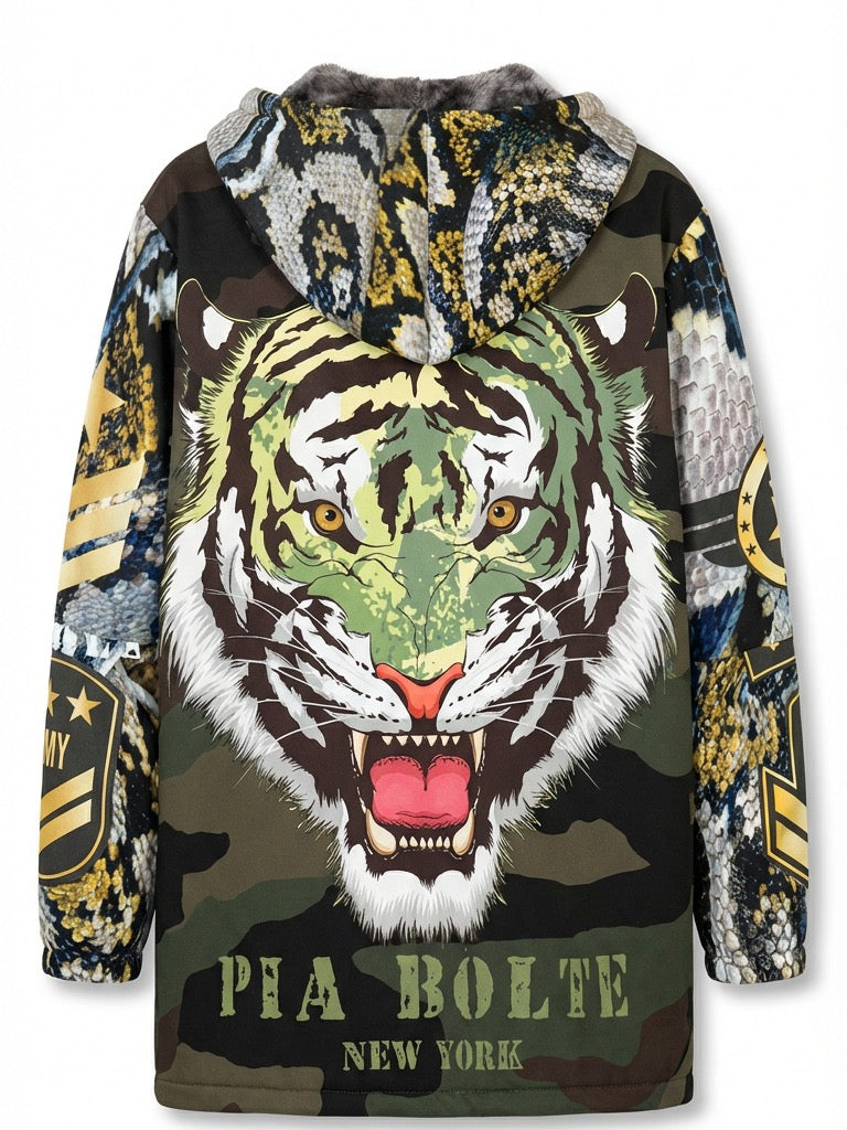Hoodie jacket military TIGER (unisex) - PIA BOLTE® COUTURE
