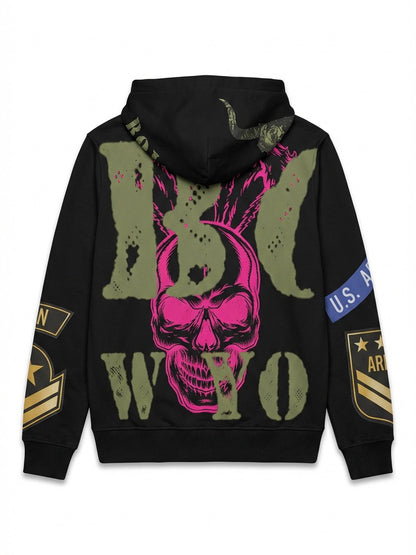 Hoodie black Skull Indian Army