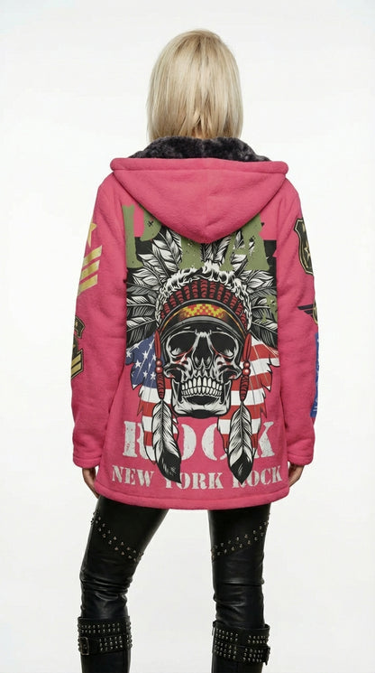 Hoodie Jacket purple Skull Indianer - PIA BOLTE® COUTURE
