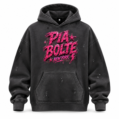 PIA BOLTE® REBEL TIGER NEW YORK FRAYED-HEM HOODIE