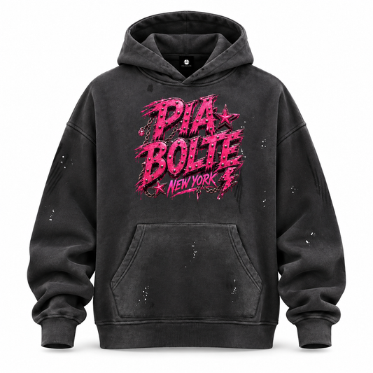 PIA BOLTE® PRINCESS & CAT DISTRESSED FLEECE HOODIE