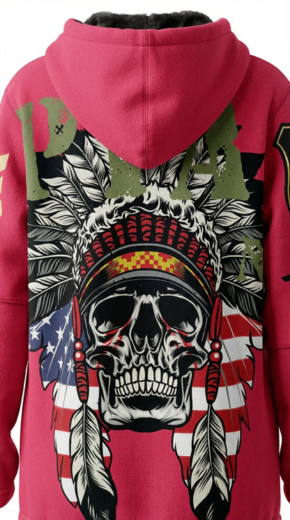 Hoodie Jacket purple Skull Indianer - PIA BOLTE® COUTURE