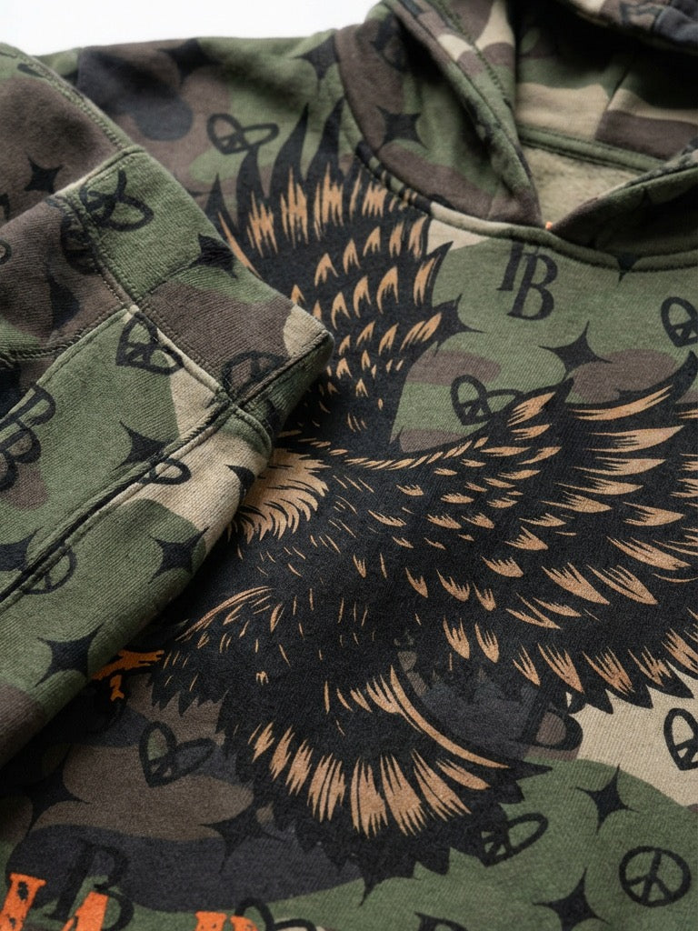 PIA BOLTE® Hoodie – CAMOUFLAGE EAGLE unisex - PIA BOLTE® COUTURE
