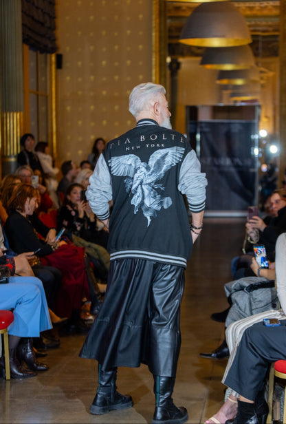 College Jacket black grey ANGEL MEN