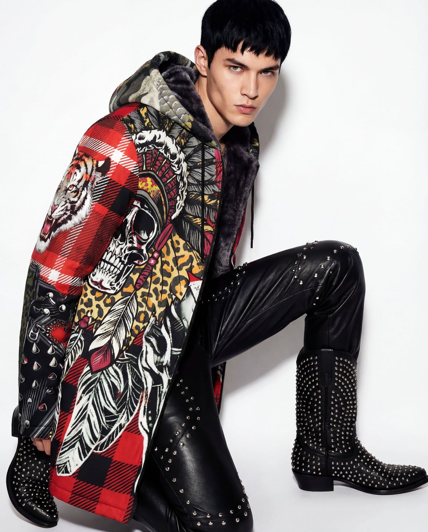 Hoodie jacket red Wild cowboy (unisex)