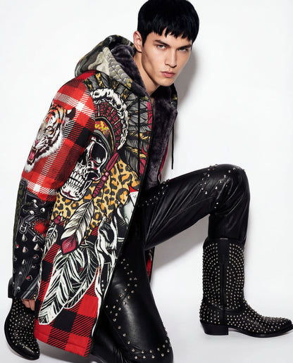 Hoodie jacket red Wild cowboy (unisex)