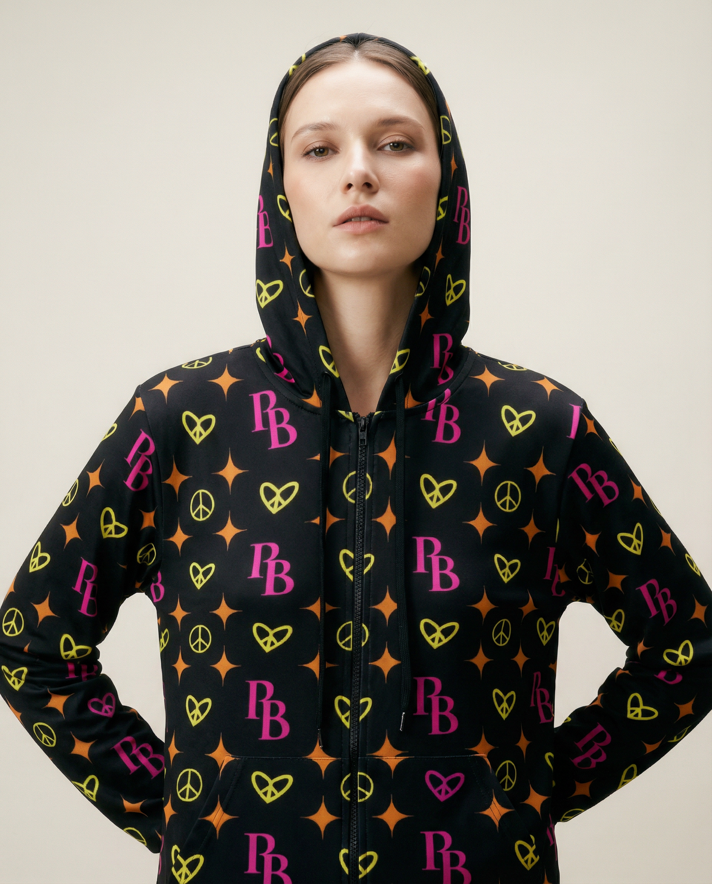 Women Crop Hoodie with Zipper Closure PB