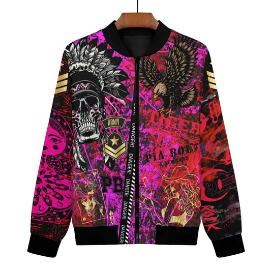 PIA BOLTE® Electric Fuchsia Indianer Bomber Jacket