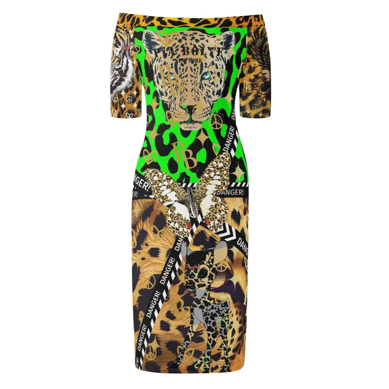 PIA BOLTE® Wild Glow Kleid – Off Shoulder Statement Fit