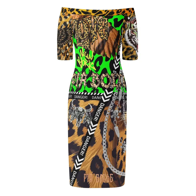 PIA BOLTE® Wild Glow Kleid – Off Shoulder Statement Fit