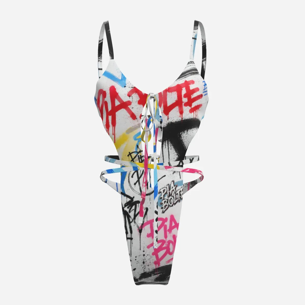 PIA BOLTE® Graffiti Lace-Up Swimsuit – Urban Art Edition