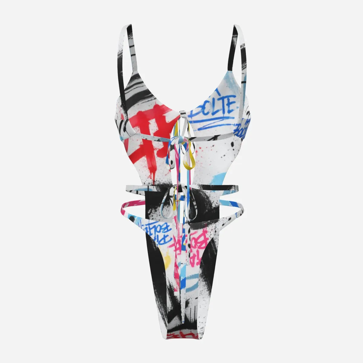 PIA BOLTE® Graffiti Lace-Up Swimsuit – Urban Art Edition