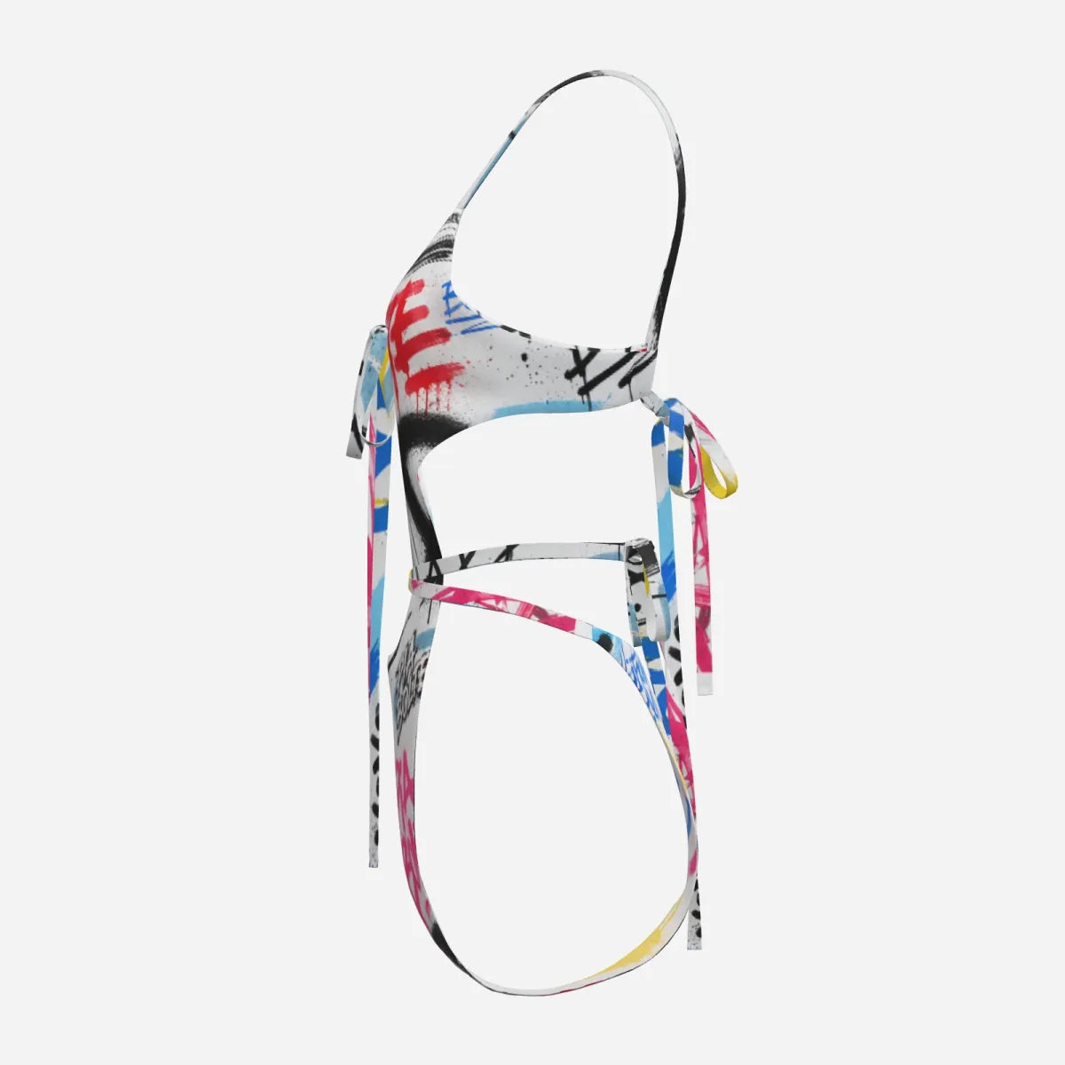 PIA BOLTE® Graffiti Lace-Up Swimsuit – Urban Art Edition