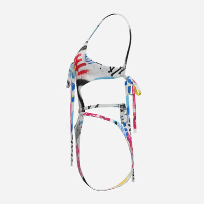 PIA BOLTE® Graffiti Lace-Up Swimsuit – Urban Art Edition