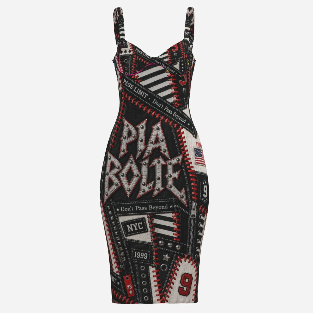 PIA BOLTE® Rebel Midi Dress – Street Couture Edition