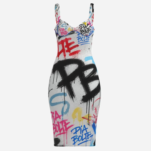 PIA BOLTE® Graffiti Bodycon Dress – Street Art Edition