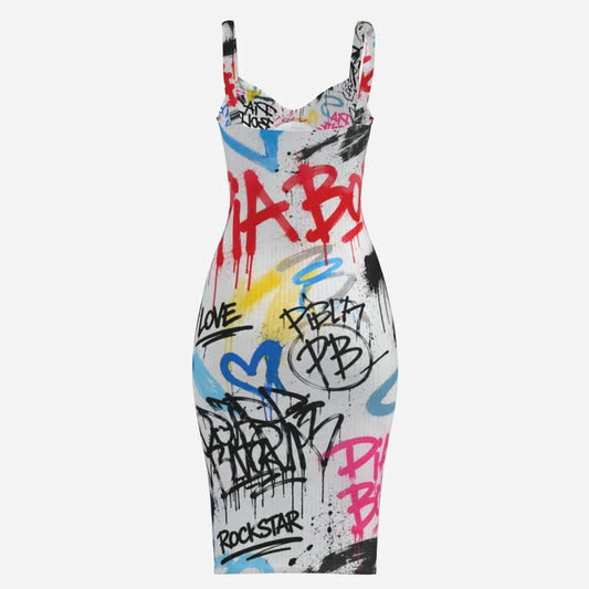 PIA BOLTE® Graffiti Bodycon Dress – Street Art Edition