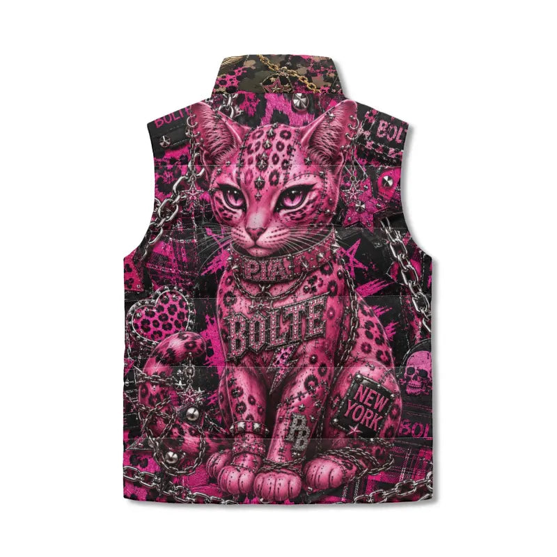 PIA BOLTE® PINK WILD TIGER & ROCKSTAR CAT STATEMENT VEST
