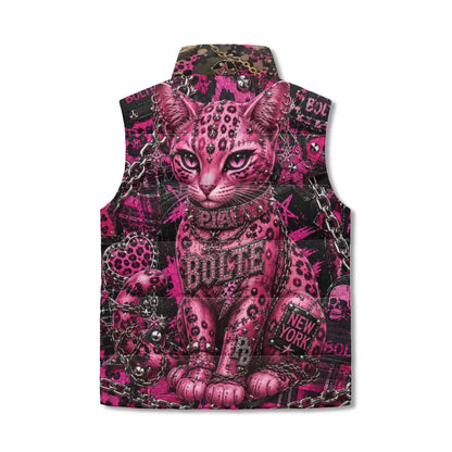 PIA BOLTE® PINK WILD TIGER & ROCKSTAR CAT STATEMENT VEST