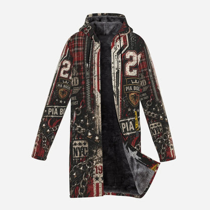 PIA BOLTE® REBEL SKULL COLLEGE ROCKSTAR SHERPA LONG JACKET