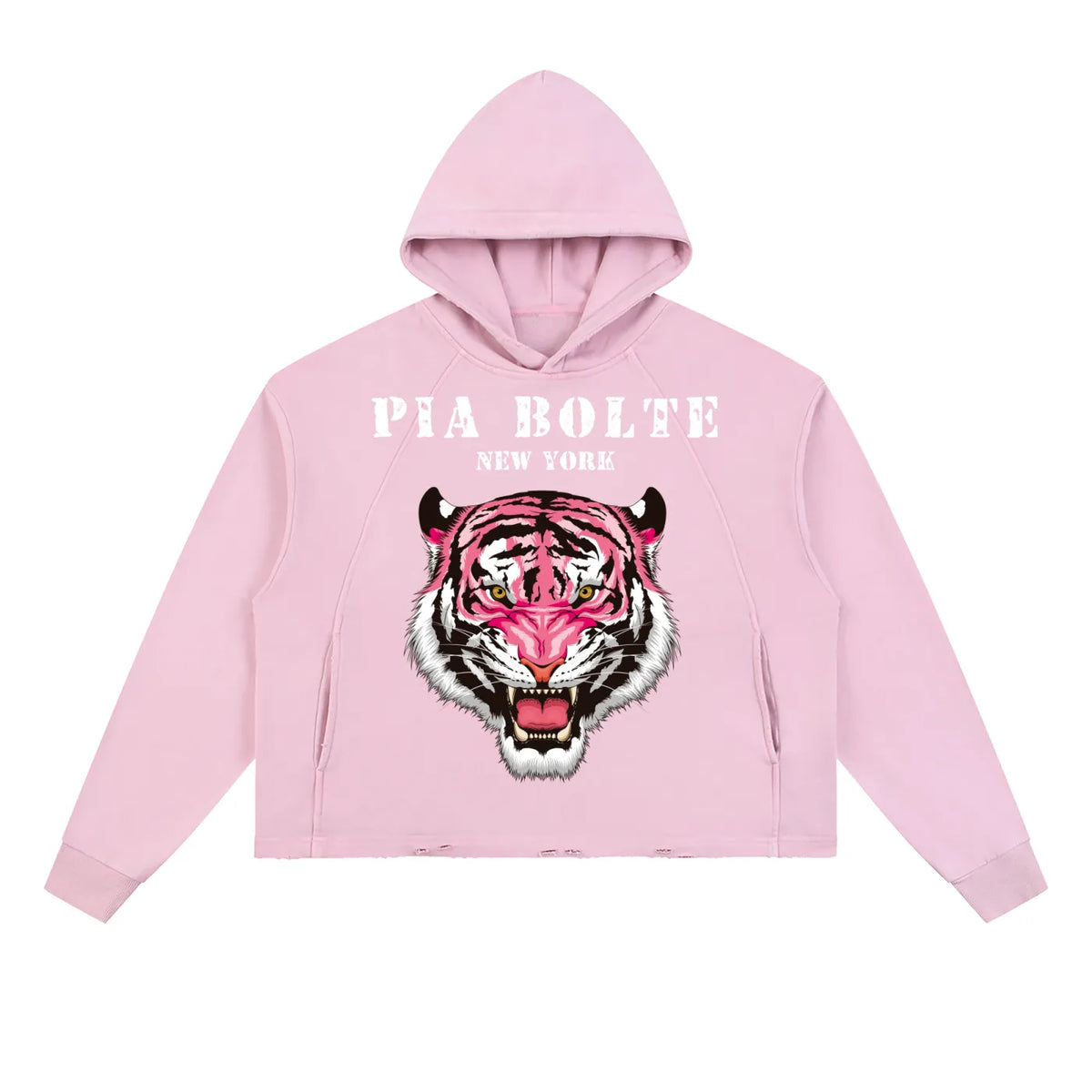 PIA BOLTE® NEW YORK PINK TIGER & TRAVEL ANGEL VINTAGE HOODIE