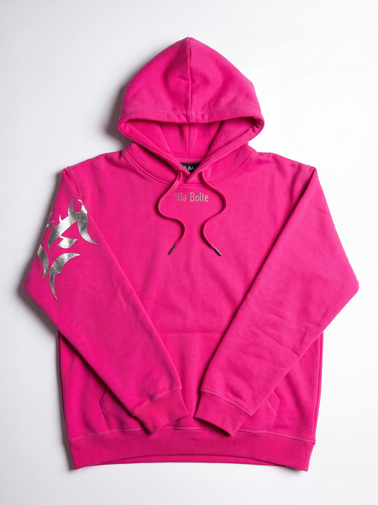Hoodie LA pink silver