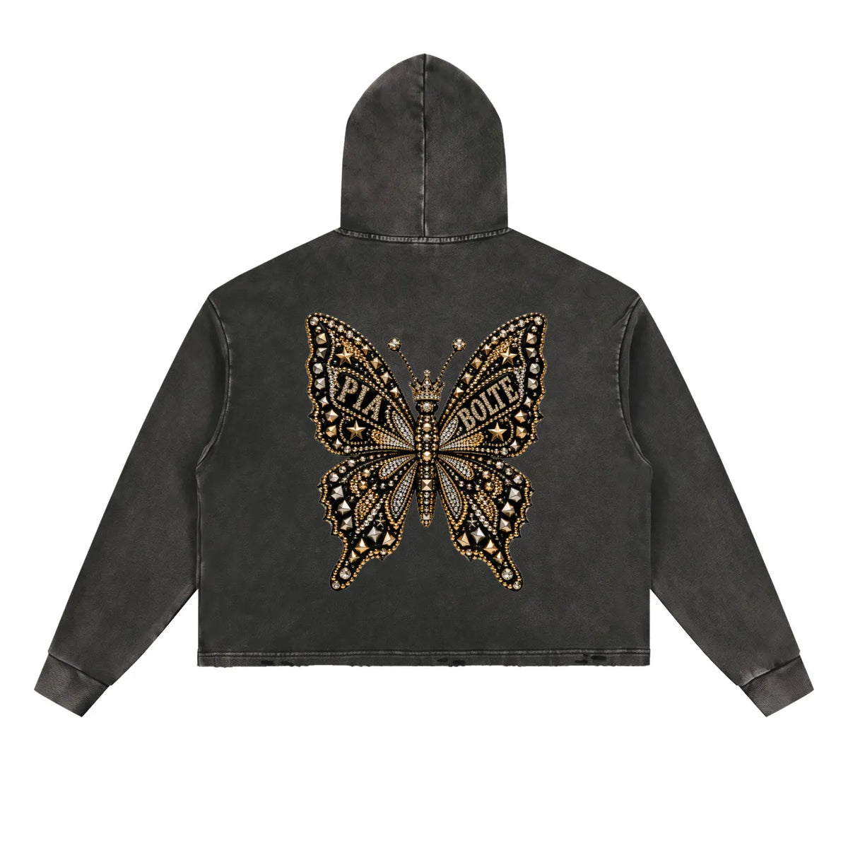PIA BOLTE® ROCKSTAR BAMBI & JEWEL BUTTERFLY VINTAGE HOODIE
