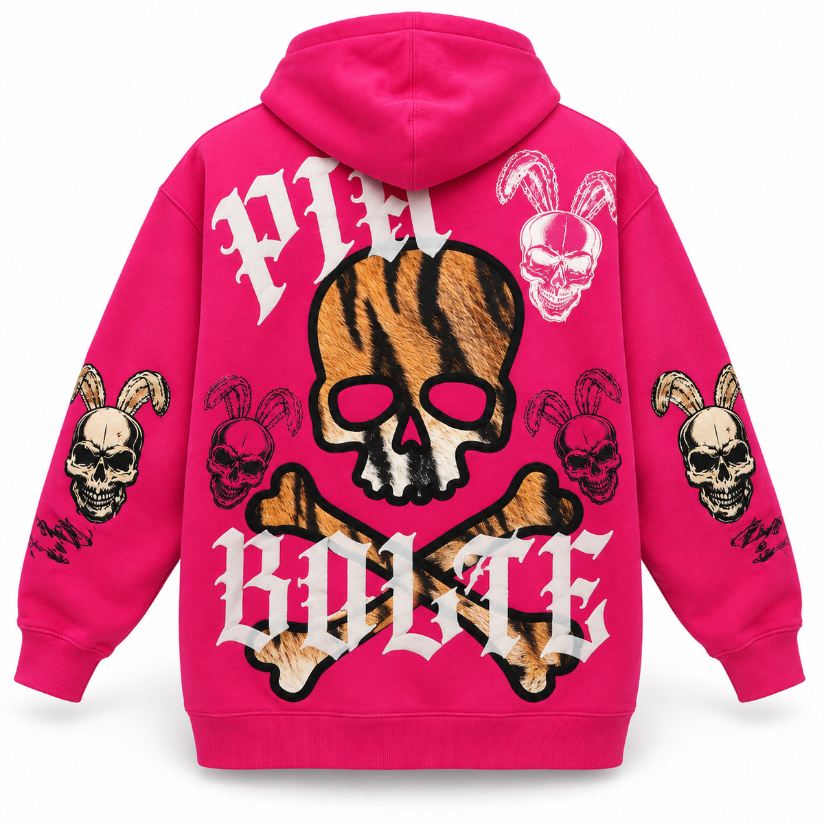 PIA BOLTE® Hoodie pink skull NYC (unisex)