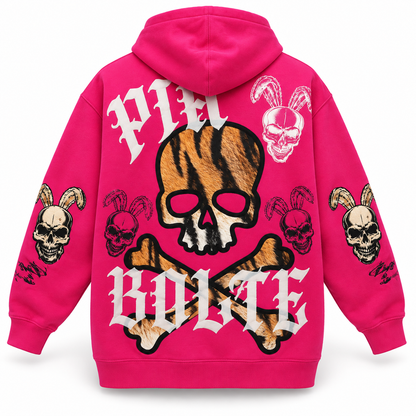 PIA BOLTE® Hoodie pink skull NYC (unisex)
