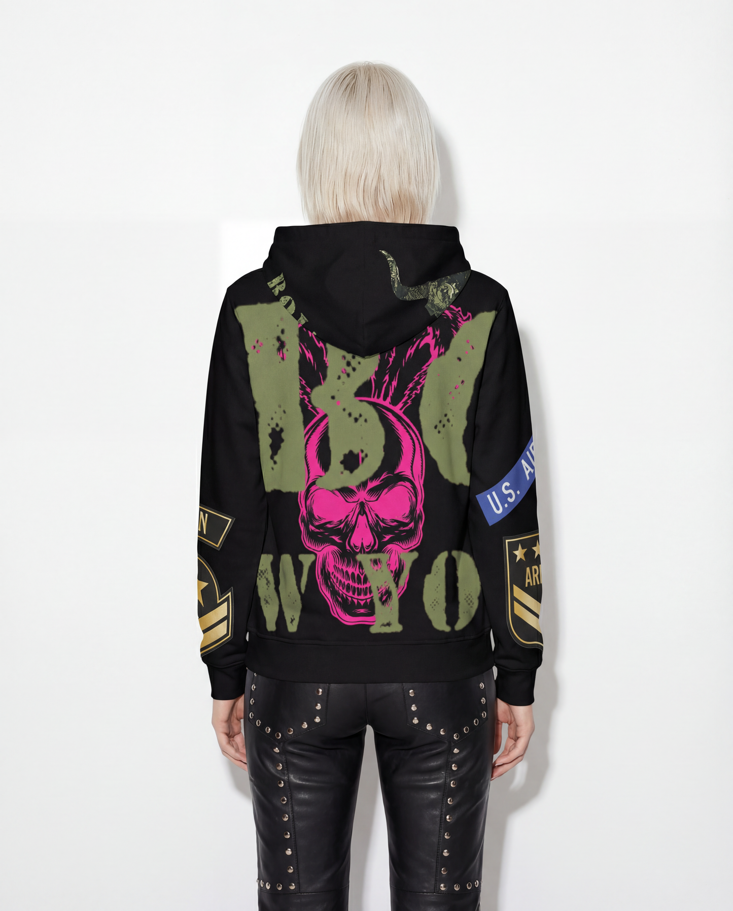 Hoodie black Skull Indian Army
