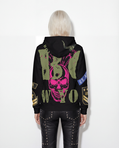 Hoodie black Skull Indian Army