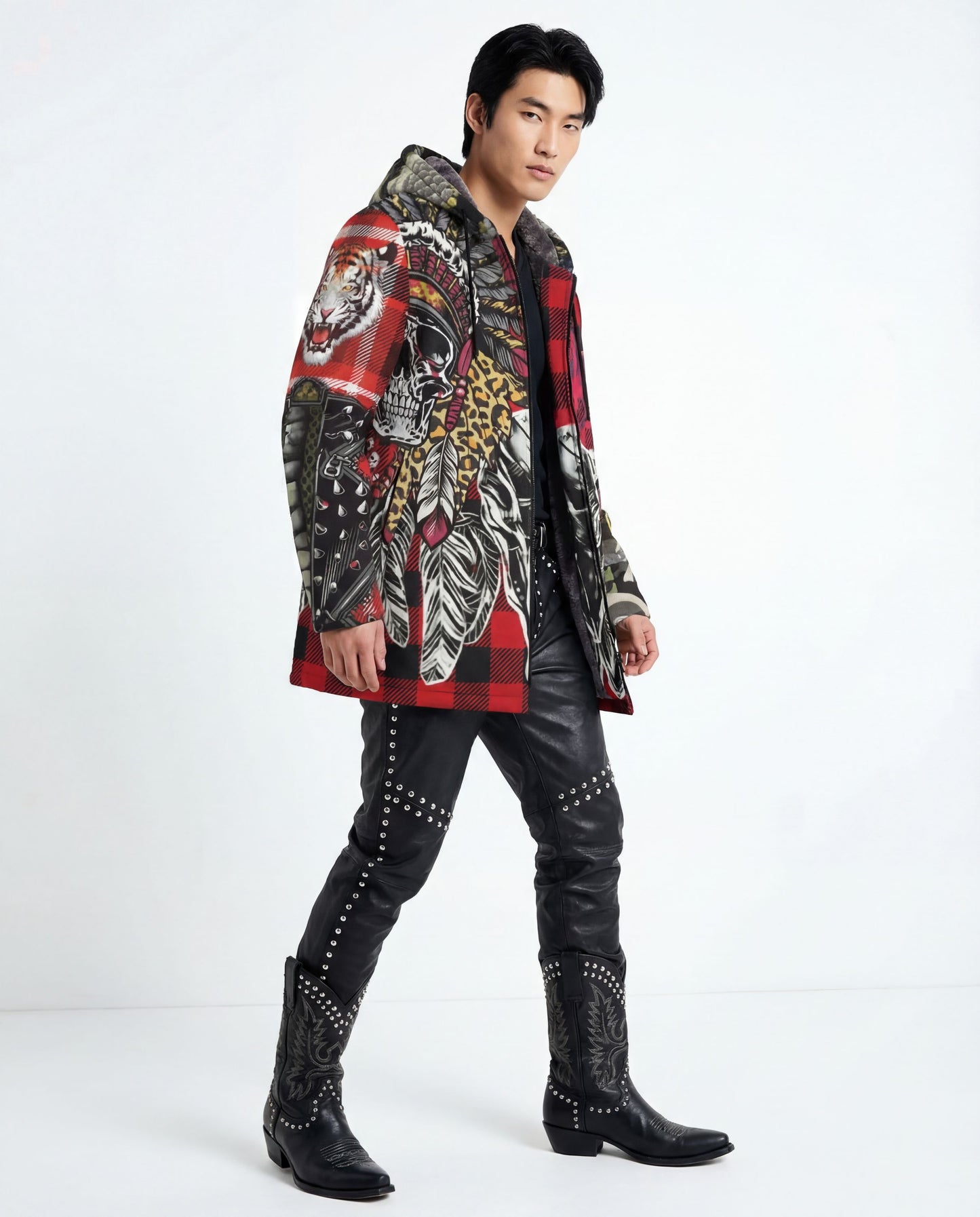 Hoodie jacket red Wild cowboy (unisex)