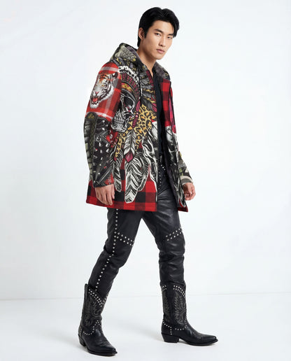 Hoodie jacket red Wild cowboy (unisex)