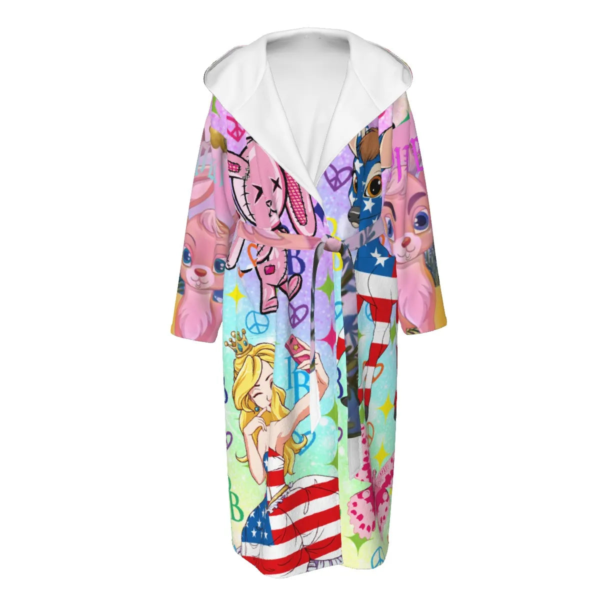 PIA BOLTE® Pop Art Hooded Robe – Bademantel Luxury Statement Lounge Edition - PIA BOLTE® COUTURE