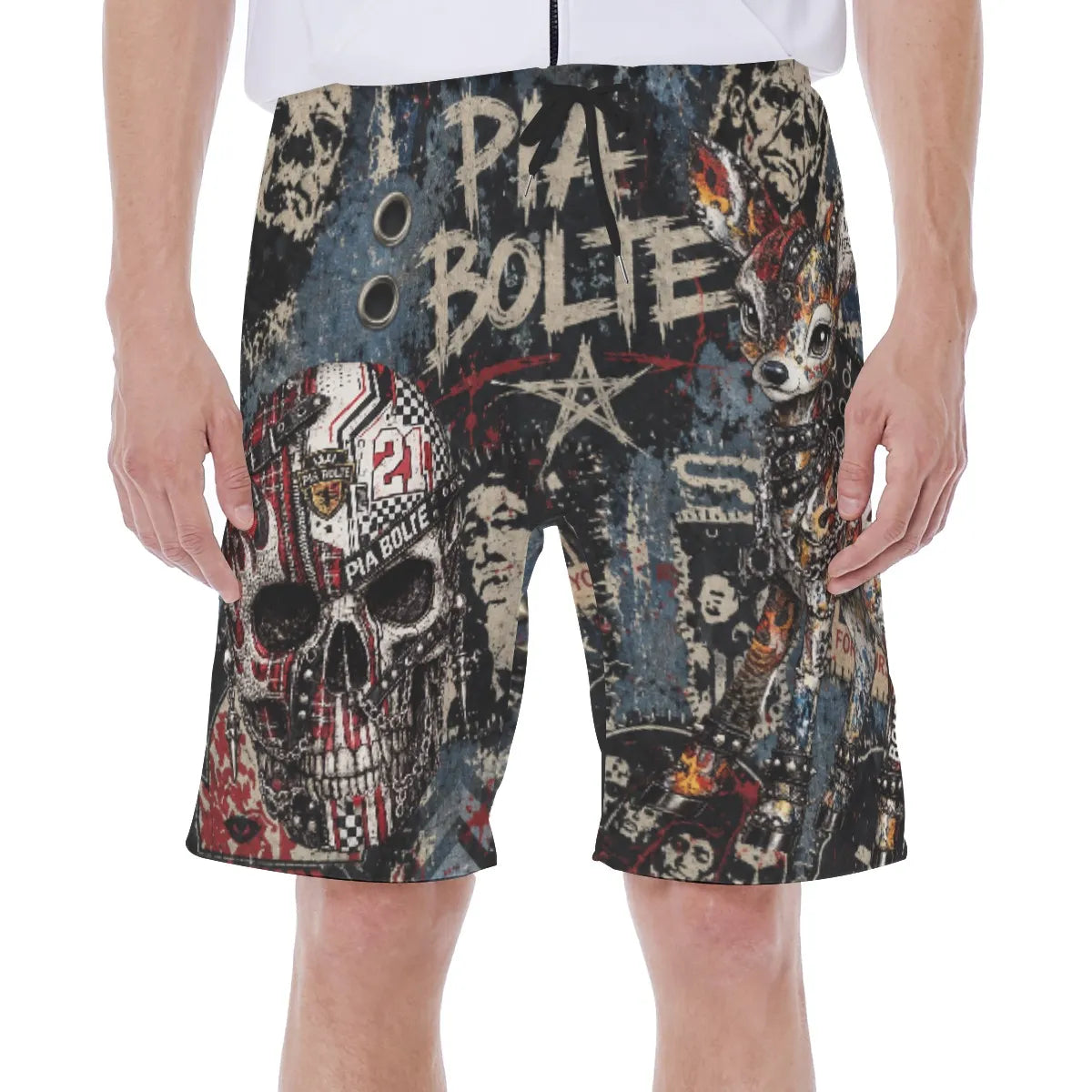 PIA BOLTE® Shorts Men Urban Chaos – Skull Graffiti Edition