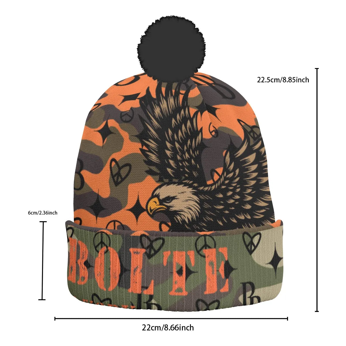PIA BOLTE® Mütze – EAGLE Camouflage Pom-Pom