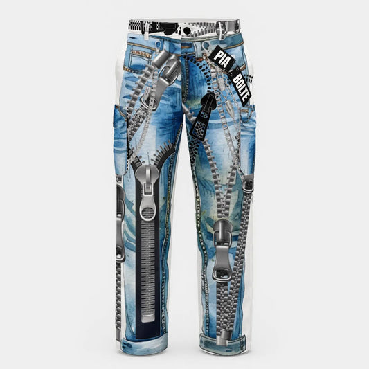 PIA BOLTE® Steel Pulse Pants – Urban Denim Statement Jeans look - PIA BOLTE® COUTURE