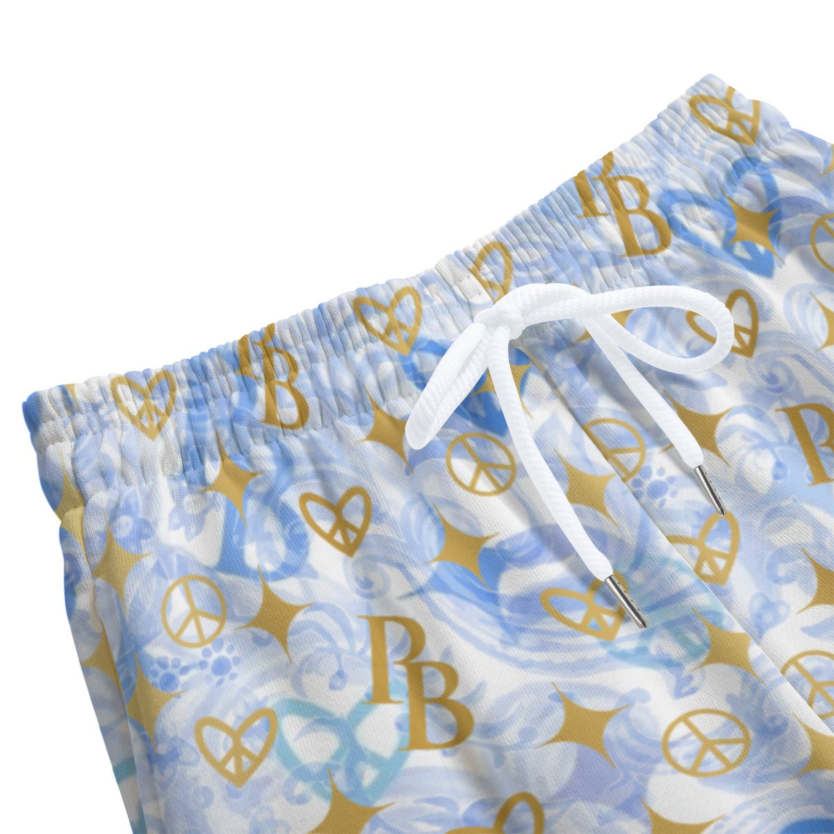 PIA BOLTE® Fashion Kids – Hose Delft Dreams im Blau-Gold Muster mit Matroschka-Motiv hinten
