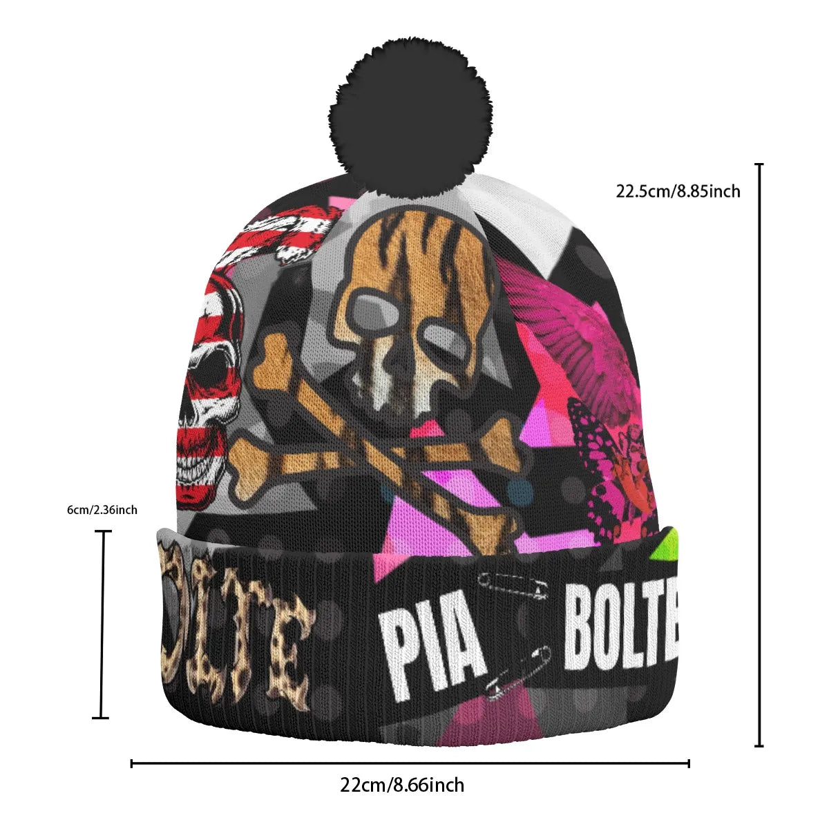PIA BOLTE® Beanie – Leo Pink Skull Edition