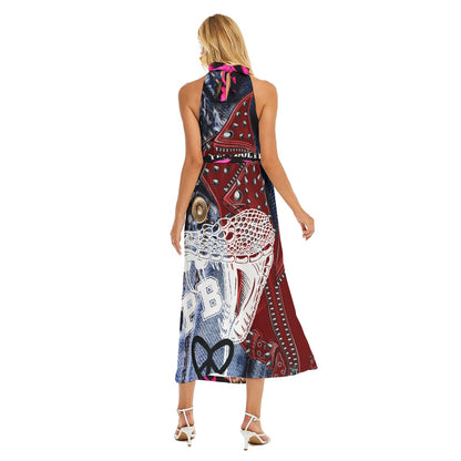 Kleid Denim Tiger von PIA BOLTE® – wildes Design mit Tiger-Print, pinkem Leo-Muster & seitlichem Schlitz