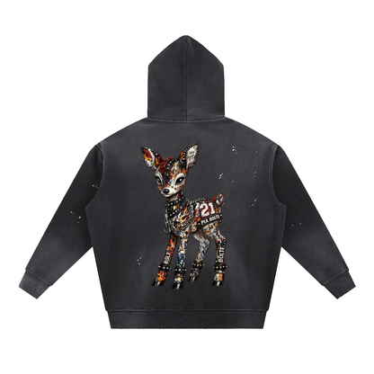 PIA BOLTE® Vintage Splatter Bambii Heavy Metal Hoodie