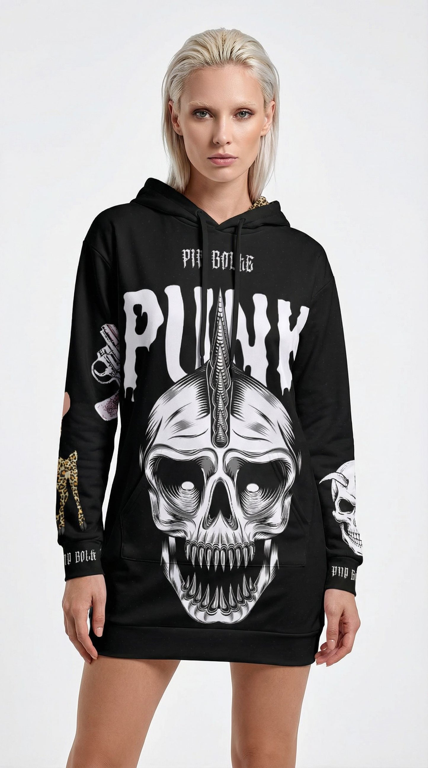 Hoodie long Leo punk
