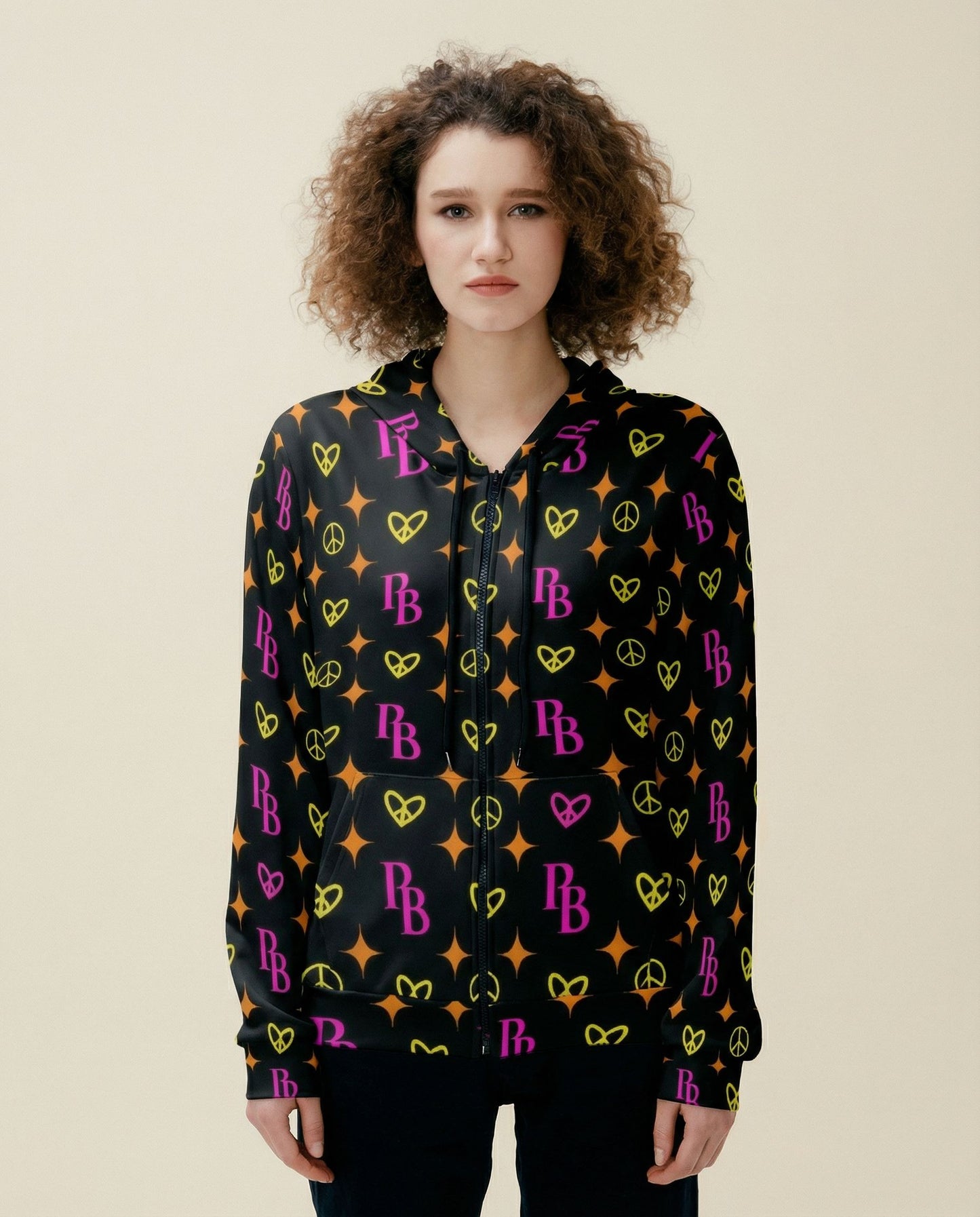 Women Crop Hoodie with Zipper Closure PB