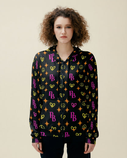 Women Crop Hoodie with Zipper Closure PB