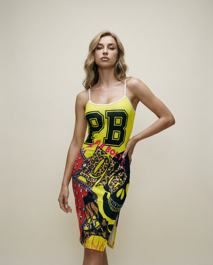 PIA BOLTE® Kleid – Rockstyle Neon Leopard