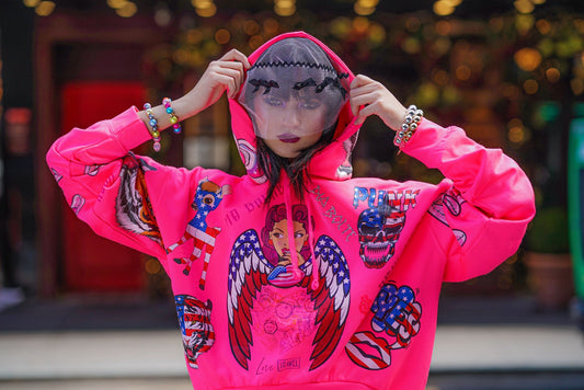 CROP neon pink Angel NYC