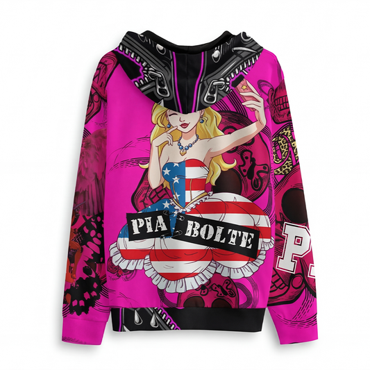 Hoodie Delft Pink Skully 👌👌