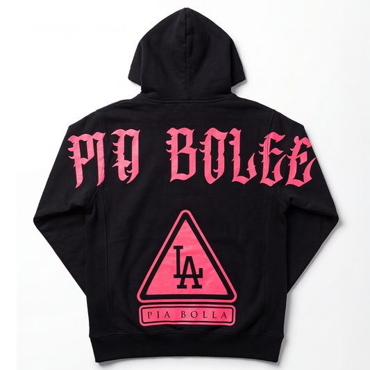 Hoodie LA black neon pink