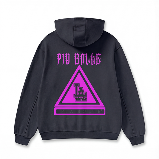 WINTER Hoodie LA black pink fleece