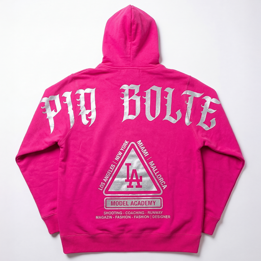 Hoodie LA pink silver